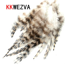 KKWEZVA 50PCS/Lot Colors Reed Black and White Combo Chicken Feather For Fly tying Material / DIY Fly Fishing Insect Lure 2024 - buy cheap