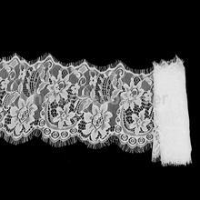 3 Yard White Embroidered Floral Lace Trim Ribbon Eyelash Edge Mesh 18cm Wide 2024 - buy cheap