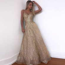 Vestido de verão longo, vestidos para festa de casamento, para mulheres, robe longue, femme, com as costas abertas, glitter dourado, vestido formal elegante, 2021 2024 - compre barato