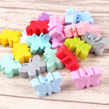 TYRY.HU 100pc Silicone Beads Butterfly For Teething DIY Beads BPA Free Silicone Beads Food Grade For Baby Gift Toy Accessories 2024 - buy cheap