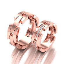 Modyle Simple Sandy Metal Rose Gold Color Ring Engagement Couple Rings For Men Fashion Jewelry Women Accessories 2024 - buy cheap