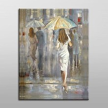 100% hand-painted new popular products free shipping oil painting canvas a view of women in the raining pictures bedrooms 2024 - buy cheap