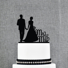 Decoración clásica para tartas de boda, adornos para tartas con silueta de novia y novio 2024 - compra barato