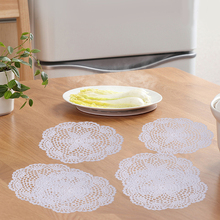 Beige 12pcs Round Flower Cotton Placemat Cup Coaster Mug Kitchen Dining Table Place Mat Cloth Lace Crochet Tea Coffee Doily Pad 2024 - buy cheap