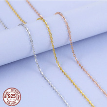 Correntes de prata esterlina 925mm, corrente de rolo com fecho de 0.8mm, 40cm,45cm ,50cm,55cm,60cm, correntes de joias estilosas para mulheres 2024 - compre barato