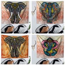 Tapiz de elefante de 150x170 cm/200x150cm, mosaico de tapiz decorativo de Mandala de colores para pared de azulejos y azulejos 2024 - compra barato