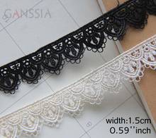 2yards/lot Width:1.5cm Good  quality  lace Black and white color crocheted lace embellish for cloth Embroidered lace(ss-306) 2024 - buy cheap
