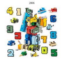 GUDI blocks Robot Bricks 10 in 1 Creative Assembling Educational Action Figures Transformer Number  Model  Toys for Kids gifts 2024 - buy cheap