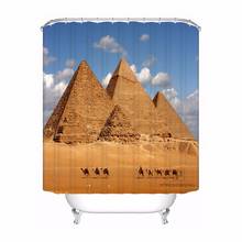 Custom Pyramids Deserts Fantasy Waterproof Bathroom Acceptable Shower Curtain Polyester Fabric Bathroom Curtain #180318-20 2024 - buy cheap