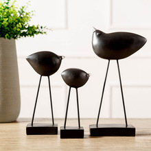 3pcs Nordic Style Resin Black Bird Figurines Home Decor Creative Living Room Decorations Modern Simple Miniatures House Crafts 2024 - buy cheap