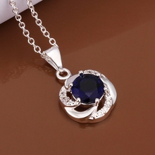 Free Shipping!!Wholesale silver plated Necklaces & Pendants,925 jewelry silver,Fashion Crystal Necklace SMTN470 2024 - buy cheap