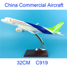 Aeronave avião de plástico 32cm para decoração, modelo decorativo para aéreo da china com base, liga metálica de plástico 2024 - compre barato