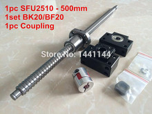 SFU2510-500mm ballscrew + porca bola com final usinado + BK20/Suporte + 17 BF20 * 14mm Acoplamento CNC Peças 2024 - compre barato