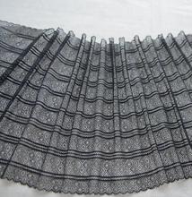 5 Meters Polyester Smooth Lace Fabric Trim Garment Accessories Lace Mesh Black Color 22cm Width Free Shipping 2024 - buy cheap