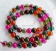 New Natural 8mm Multicolored Round Tourmaline Loose Beads Fashion Jewelry Making Design Natural Stone 15"MY4262 Wholesale Price 2024 - buy cheap