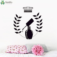 Calcomanía de pared YOYOYU de manicura de moda con etiqueta engomada de vinilo de la pared salón de uñas decoración arte salón de belleza chicas extraíble Plantilla de pared VogueSY650 2024 - compra barato