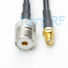 Free shipping! 20inch 50cm UHF female plug  to SMA female jack  connector RG58 cable  RF Pigtail coaxial  jumper extension cable 2024 - buy cheap