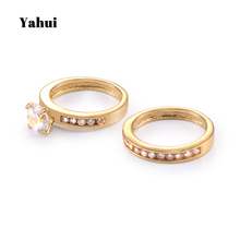 Женское Обручальное Кольцо YaHui, Золотое обручальное кольцо из нержавеющей стали, обручальное кольцо высокого качества 2024 - купить недорого