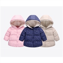 2021 New Children Jacket Winter jacket Boys And Girls Warm Hooded Outerwear Baby Star Printed Cotton Coat 1-5 Years 2024 - buy cheap