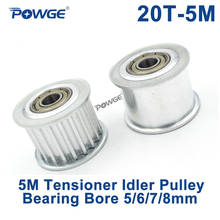 POWGE 20 Teeth 5M Idler Pulley Tensioner Wheel Bore 5/6/7/8mm with Bearing Guide synchronous pulley Gear HTD5M 20teeth 20T 2024 - buy cheap