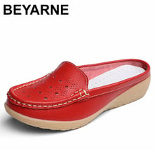 Beyarnecut-sapatos femininos de couro legítimo, sapatos de verão para mulheres, mocassim macio, tamanho sintético 2024 - compre barato