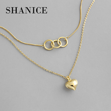 SHANICE 100% 925 Sterling Silver Pendant Necklace Geometric Circle Love Heart Double Layers for Women for Lovers Jewelry Gift 2024 - buy cheap
