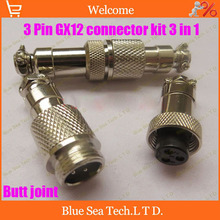 3 Pin 12mm Male & Female Butt joint Connector kit GX12 Socket+Plug,RS765 Aviation plug interface,circular connector 2024 - buy cheap
