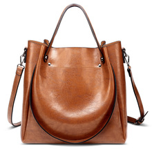 Bolsa feminina de luxo designer, bolsa de ombro carteiro, alta capacidade, simples, de escritório, bolsa de mão de couro encerado 2024 - compre barato