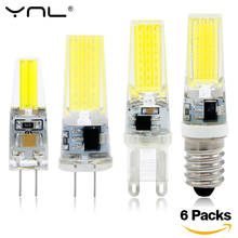 6pcs E14 G9 G4 LED Lamp 220V AC DC 12V COB bombillas LED Bulb Lampada LED G9 COB Lights Replace 20W Halogen G4 Spotlight 2024 - buy cheap