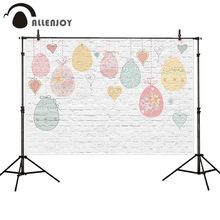 Allenjoy Пасхальный фон для фотосъемки белые кирпичные яйца краска любовь просто фон для фотосессий Фотофон винил 2024 - купить недорого