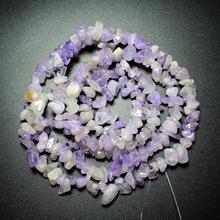 Cuentas de grava púrpura con forma de Chips de 5-8mm, cuentas de piedras naturales para fabricación de joyería Diy, pulsera de hilo de 34" 2024 - compra barato