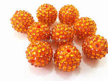 ¡El más nuevo! 20mm 100 unids/lote resina naranja Bola de diamantes de imitación de perlas grueso para niños de fabricación de la joyería 2024 - compra barato