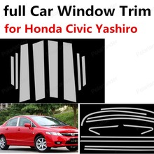 Новое поступление, полная оконная отделка из нержавеющей стали с центральной стойкой для Honda Civic yashукрашение оконной рамы 2024 - купить недорого