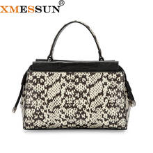 XMESSUN 100% Genuine Leather Handbag Snake Python Shoulder Messenger Bag 2020 Designer High Quality Ladies Crossbody Bolsos H90 2024 - buy cheap