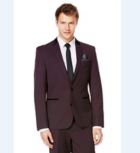 Nova Chegada Notch Lapela Do Noivo Smoking Padrinhos Borgonha/Vinho Dos Homens Ternos de Casamento Best Man (Jacket + Pants + gravata + Lenço) B897 2024 - compre barato