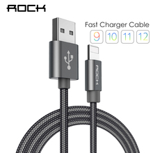 ROCK USB Cable for iPhone Cable Fast Charging for Lighting Cable for iPhone XS Max XR X 8 7 6 5 Plus iPad iOS 2024 - buy cheap