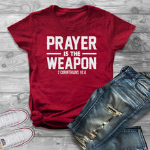 Prayer is the Wrapon Corinthians T-Shirt Stylish Casual Short Sleeve Tee Christina Religious Clothing Tops Tumblr quote Outfits 2024 - buy cheap