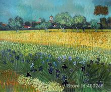 modern art oil paintings VIEW OF ARLES WITH IRISES Vincent Van Gogh Reproduction canvas Hand painted High quality 2023 - buy cheap