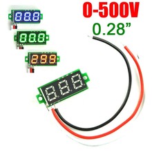 MINI voltímetro digital de 0,28 pulgadas CC 0-500V, pantalla LED, voltímetro, indicador de voltaje, Monitor, probador, rojo, azul, verde 2024 - compra barato