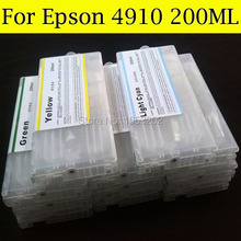 Vazio 200 ML Cartucho de Tinta Recarregáveis Para EPSON 4910 Impressora Com Chip de ARC 2024 - compre barato