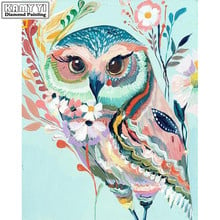 Full Square/Round Drill 5D DIY Diamond Painting "animal color owl" handmade 3D Embroidery Cross Stitch Mosaic Decor gift XY1 2024 - buy cheap