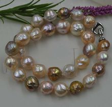 ¡Hermosa! Natural raro multicolor de 12-13mm perla Kasumi collar 18" 2024 - compra barato