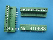 Conector do bloco terminal de parafuso 100mm, plugável do tipo verde 11, 11 way/pino, 5.08 peças 2024 - compre barato