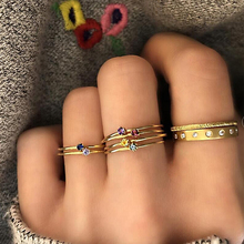 8 Pcs/Set Women Ring Bohemian Geometric Crystal Gold Ring Set Exquisite Female Friendship Birthday Party Jewelry Accessories 2024 - buy cheap