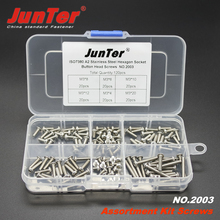 120 Uds M3 (3mm) A2 Acero inoxidable ISO7380 cabeza de botón tornillos Allen tornillos de toma hexagonal Kit surtido NO.2003 2024 - compra barato