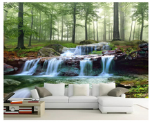 beibehang Custom wallpaper forest creek waterfall woods landscape personality living bedroom background wall papers home decor 2024 - buy cheap