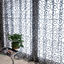 2018 Creative  Romantic Floral Tulle Voile Door Window Curtains Drape Sheer Scarf Valances P 2024 - buy cheap