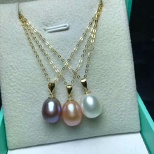 shilovem 18k yellow gold Natural freshwater pearls pendants fine Jewelry women trendy no necklace Christmas gift mymz9.5-10zz 2024 - buy cheap