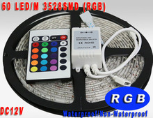 3528 5m RGB LED strip Light Waterproof Non-waterproof 300leds 60leds/m flexible lighting +24keys IR Control 2024 - buy cheap