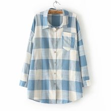 Shirt Women Plaid Shirt Cotton Long Sleeve Casual Blouse Korean Top Streetwear Shirt Autumn And Winter Plus Size Tops 2024 - buy cheap